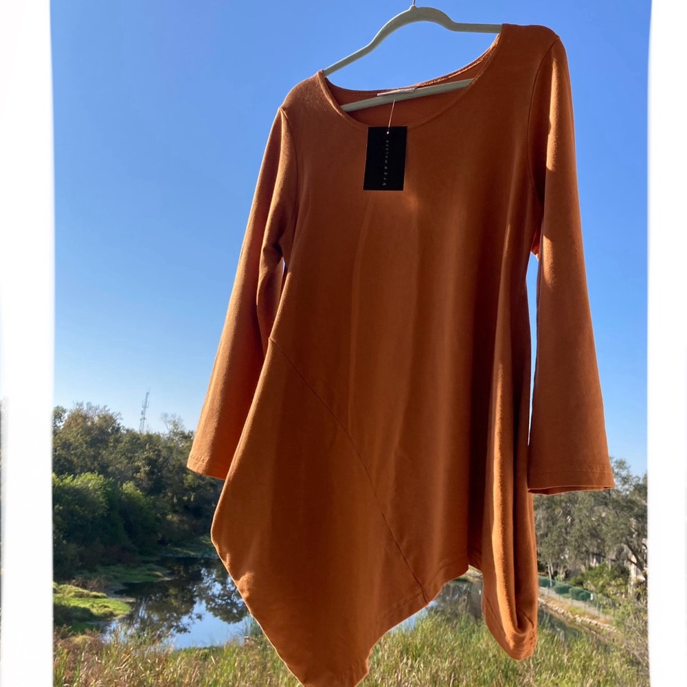 NWT BRYN WALKER Asymmetrical  Top TUNIC ORGANIC COTTON Size:XS